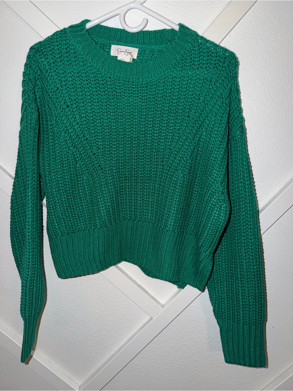 Jessica Simpson Emerald Green Chunky Crewneck Sweater